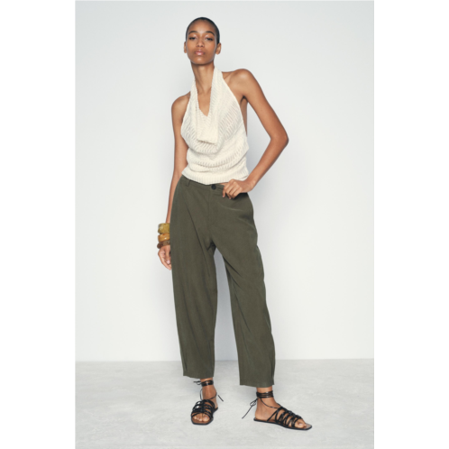 Zara CHINO PANTS WITH PLEATED HEMS