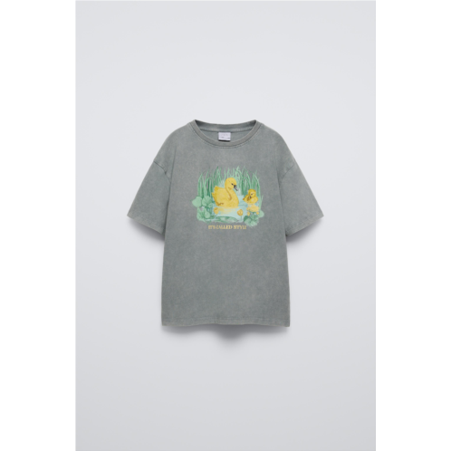 Zara WASHED EFFECT DUCK T-SHIRT