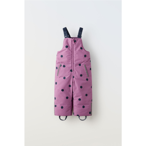 Zara WATER REPELLENT AND WIND RESISTANCE POLKA DOT SNOW OVERALLS SKI COLLECTION