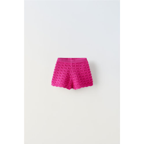 Zara OPENWORK KNIT SHORTS