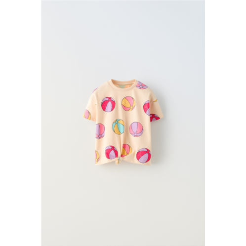 Zara KNOTTED PRINTED T-SHIRT