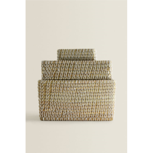 Zara CONTRASTING RECTANGULAR BASKET