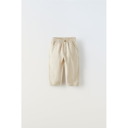 Zara FLOWY LINEN BLEND PANTS