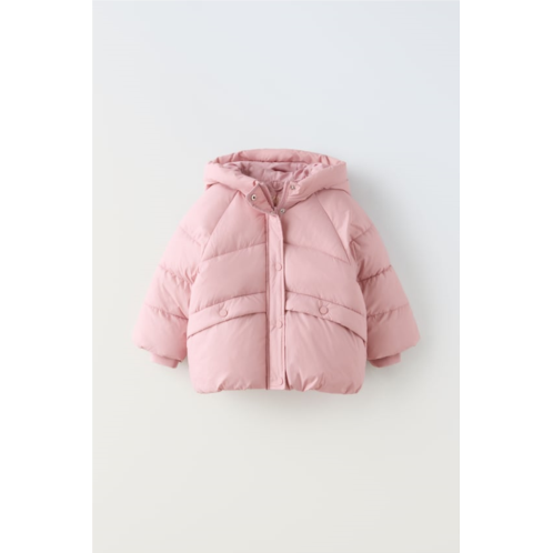 Zara SNAP BUTTON QUILTED COAT
