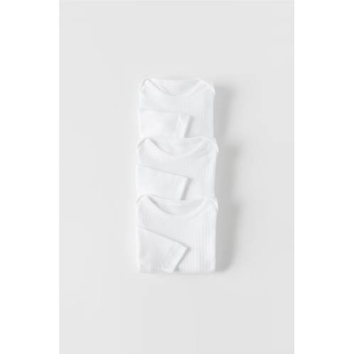 Zara THREE-PACK OF ROUND NECK BODYSUITS