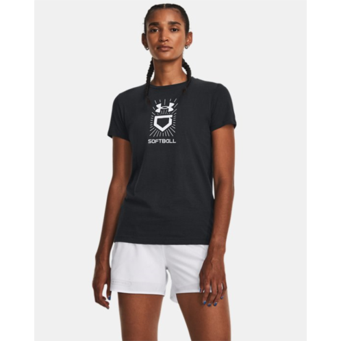 Underarmour Womens UA Softball Vertical Logo Short Sleeve