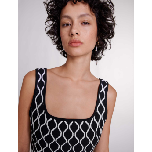Maje Short patterned knit dress