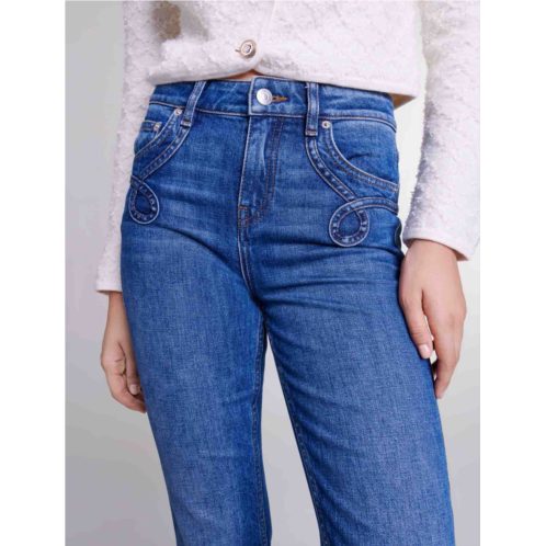 Maje Embroidered flared jeans