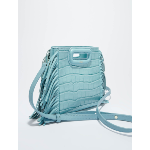 Maje Mini embossed-leather M bag with chain