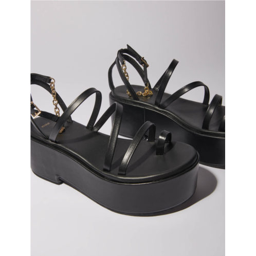 Maje Leather platform sandals