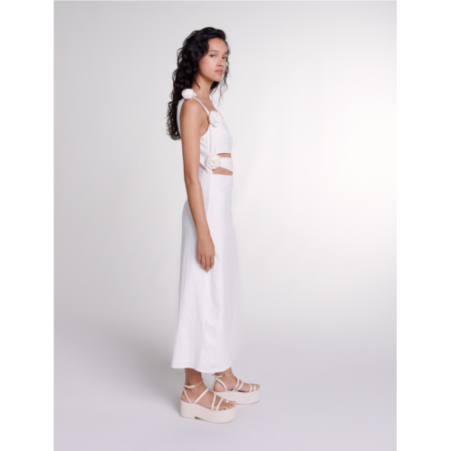 Maje Openwork linen maxi dress