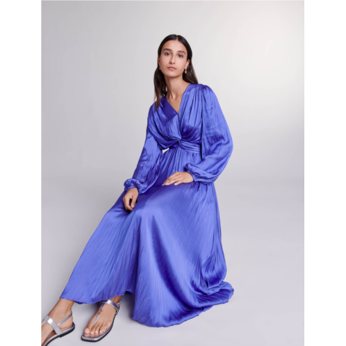 Maje Satin-effect draped maxi dress