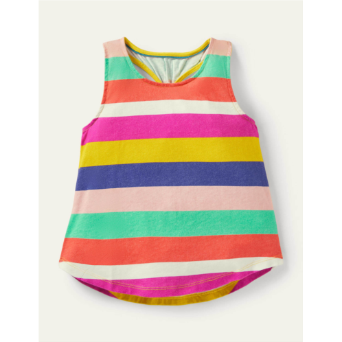 Boden Knot Back Racer Tank - Pop Pansy / Daffodil Rainbow
