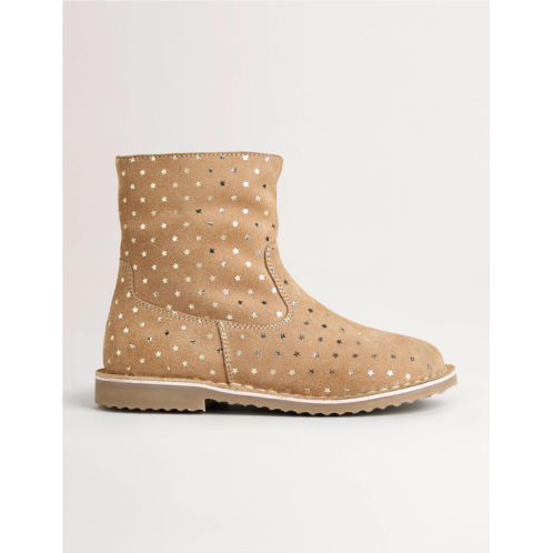 Boden Cosy Short Leather Boots - Taupe Star