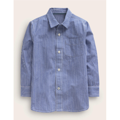 Boden Cotton Shirt - Mazarine Blue/Ivory