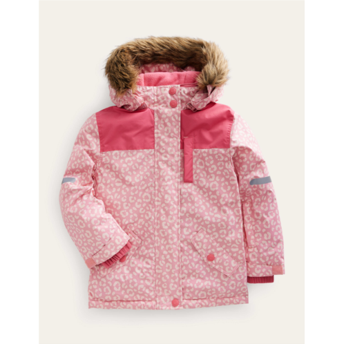 Boden All-weather Waterproof Jacket - Pink Leopard