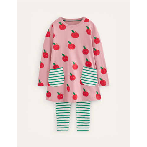 Boden Tunic and Leggings Set - Almond Pink Apples
