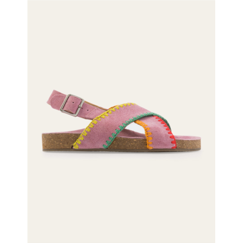 Boden Crossover Sandals - Bright Petal Pink