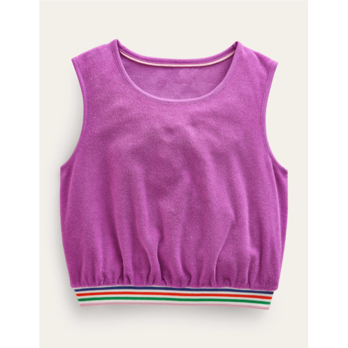 Boden Toweling Tank Top - Radiant Orchid Purple