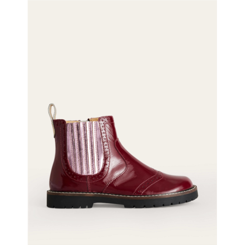 Boden Leather Chelsea Boots - Burgundy Patent