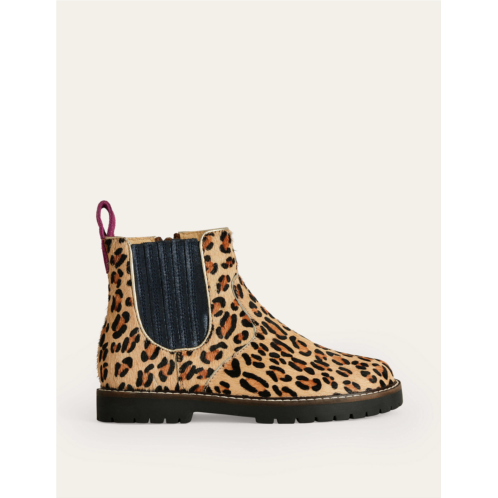 Boden Leather Chelsea Boots - Leopard