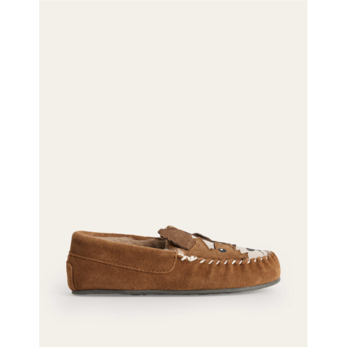 Boden Suede Slippers - Tan Brown