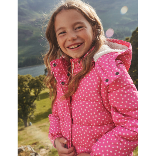 Boden 2-in-1 Padded Coat - Mid Pink Tiny Stars