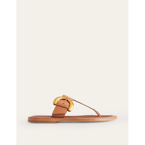 Boden Buckled Toe-Post Sandals - Tan