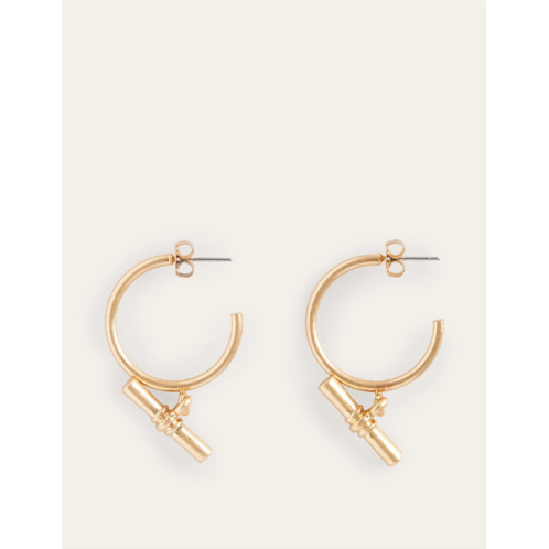 Boden T-Bar Hoop Earrings - Gold