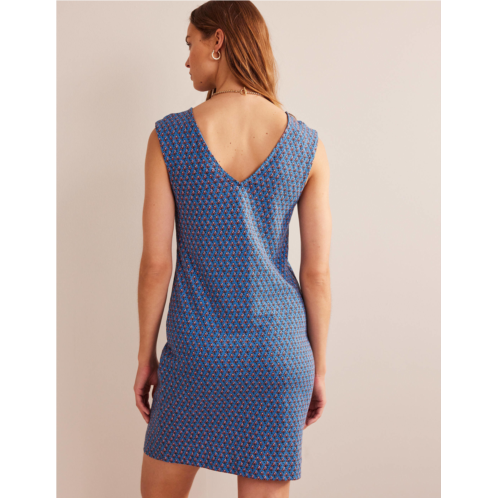 Boden Sleeveless Jersey Shift Dress - Aegean Blue, Tulip Blush