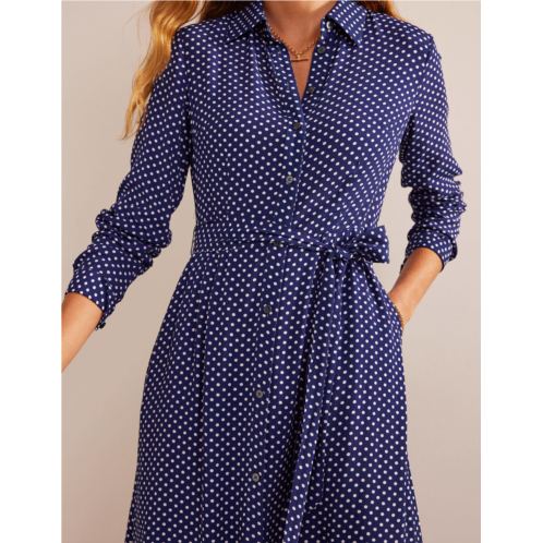 Boden Kate Midi Shirt Dress - Navy, Dotty