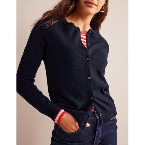 Boden Eva Cashmere Crew Cardigan - Navy