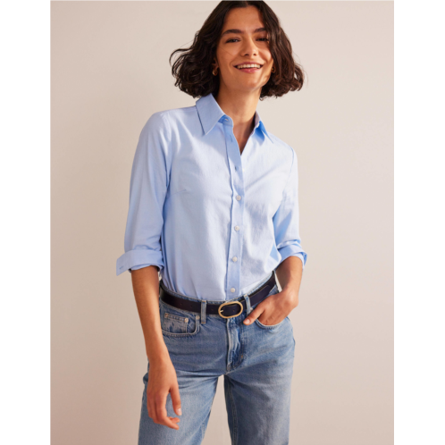 Boden Sienna Cotton Shirt - Blue Oxford