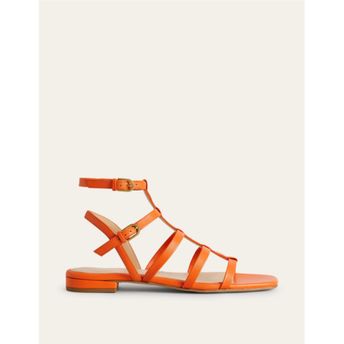 Boden Leather Gladiator Sandals - Blood Orange
