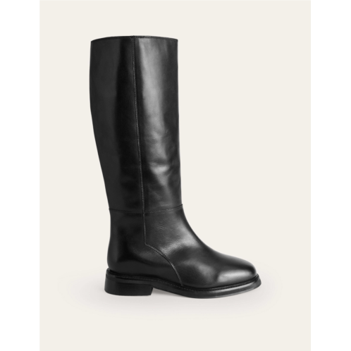 Boden Lottie Leather Riding Boots - Black Leather