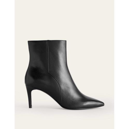 Boden Pointed-Toe Ankle Boots - Black Leather
