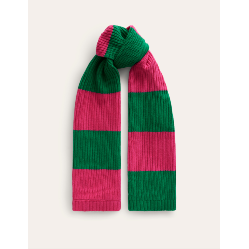 Boden Colour Block Scarf - Vibrant Pink/ Veridian Green