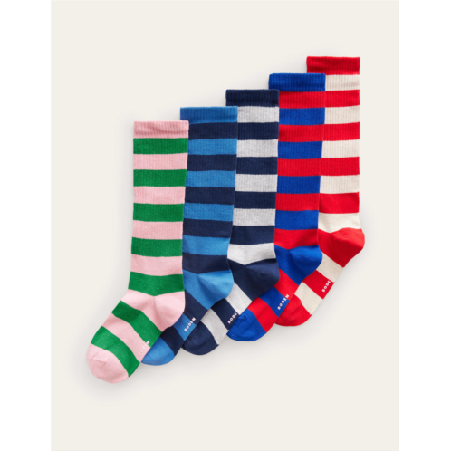 Boden 5-Pack Boot Socks - Multi Stripe