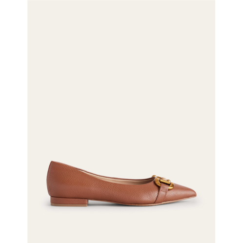 Boden Iris Snaffle Ballet Flats - Tan Tumbled Leather