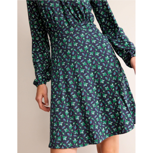 Boden Willow Jersey Dress - French Navy, Tulip Bud