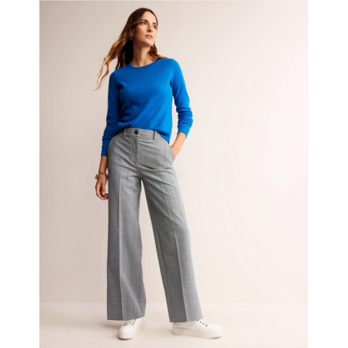 Boden Westbourne Wool-Twill Trousers - Ivory, Charcoal and Blue Pow