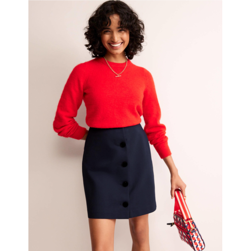 Boden Buttoned Jersey Mini Skirt - Navy