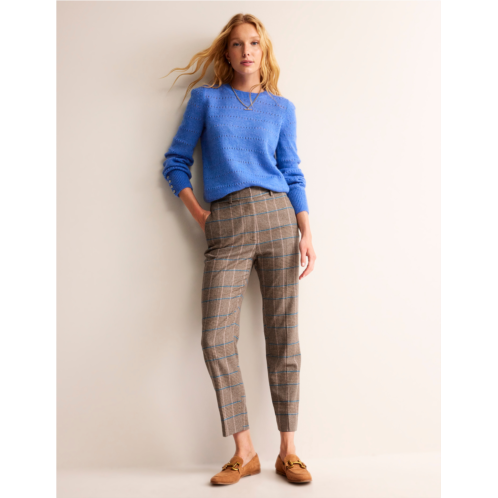 Boden Kew Wool Pants - Camel and Pink Prince of Wales