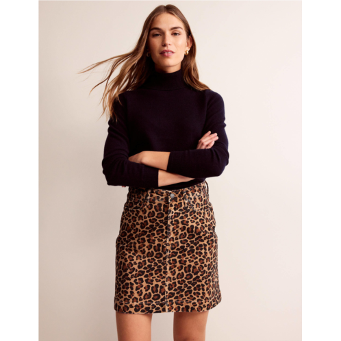 Boden Nell Printed Mini Skirt - Camel, Cheetah Pop