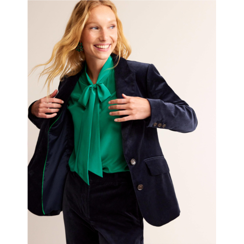 Boden The Marylebone Velvet Blazer - Navy