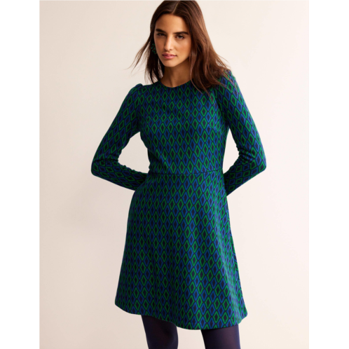 Boden Jacquard A-line Mini Dress - Atlantic, Azure Jacquard