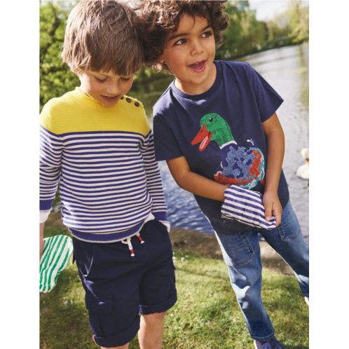 Boden Garment Dye Cargo Shorts - College Navy