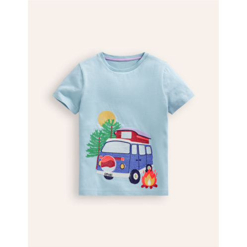 Boden Vehicle Superstitch T-shirt - Vintage Blue Campervan