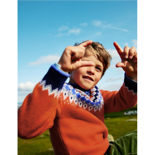 Boden Fair Isle Sweater - Terracotta Orange