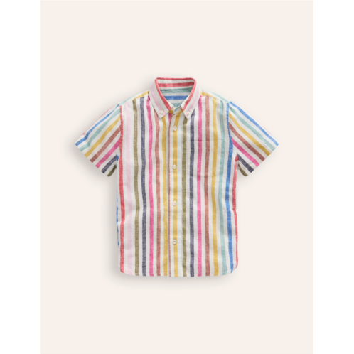 Boden Cotton Linen Shirt - Multistripe